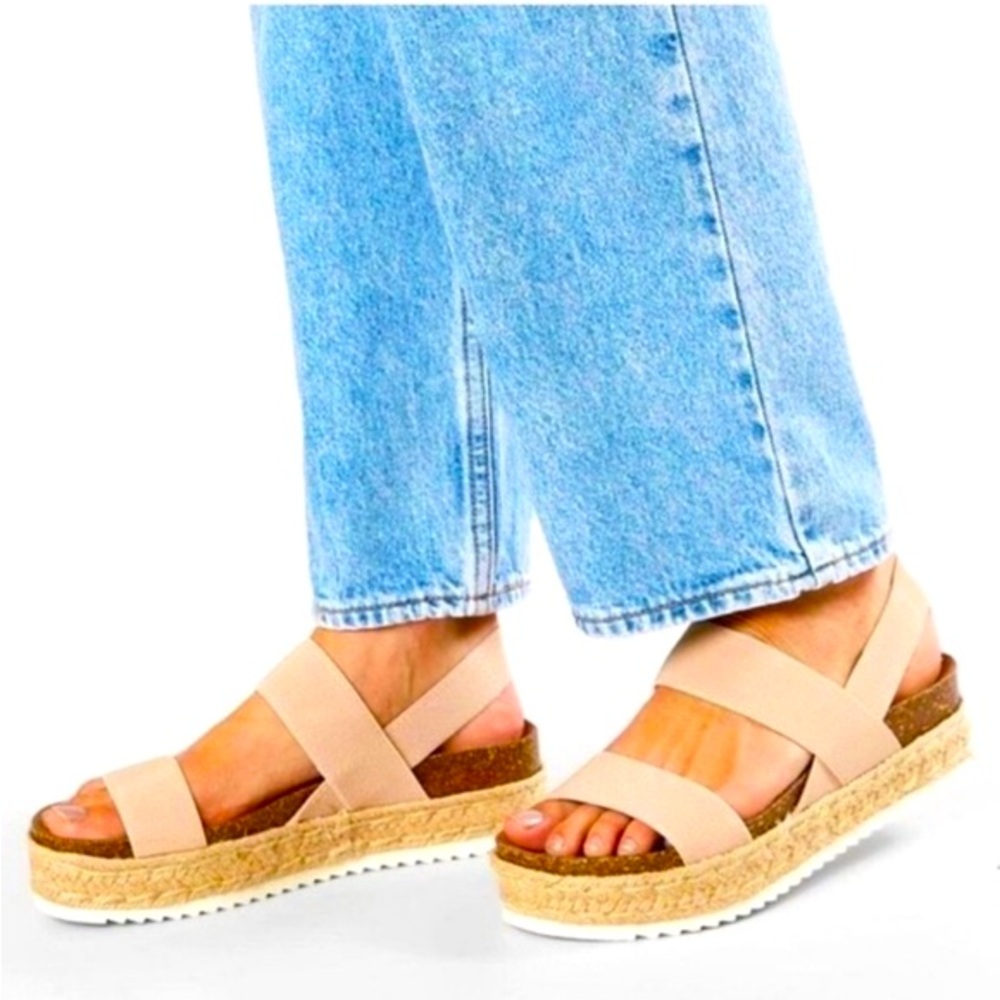 Madden Girl Cybell platform espadrille flexible strap sandals